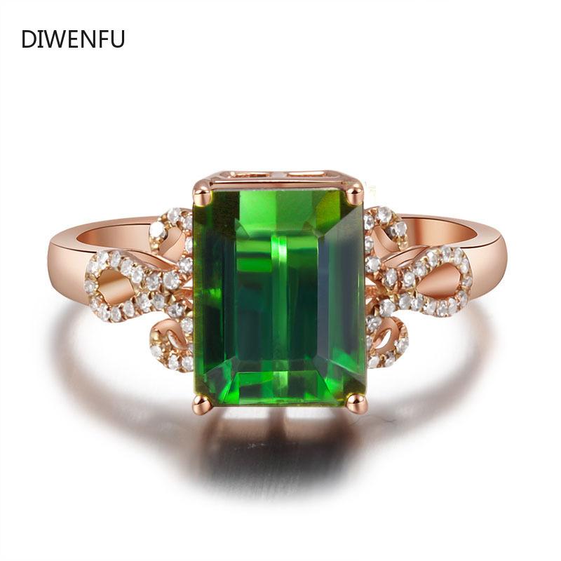 

Cluster Rings Emerald 14K Rose Rael Gold For Women Anillos Copper Turquois Wedding Bands Fine Jewelry Engagement Luxury
