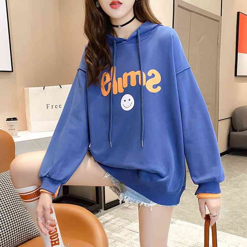 

Cotton Hooded Sweater women's spring and thin 2021 new early autumn loose Korean long sleeve foreign style Pullover coat, Yellow