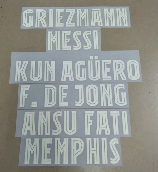 

2021-2022 UL home F.DE JONG GRIEZMANN MESSI ANSU FATI KUN AGUERO MEMPHIS nameset patch badge
