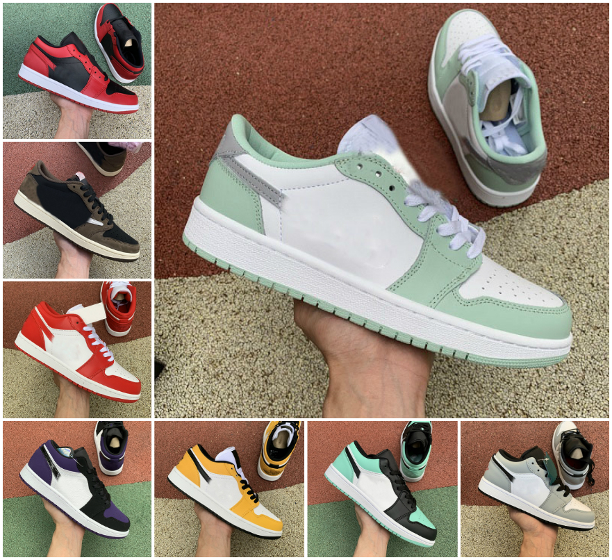 

High Quality 2021 Game Royal 1 Mens Basketball Shoes Low Court Purple White Red Shadow Glow Bred Gray Black Toe Designers 1s Women Skateboard Shoe B12, A-j1001