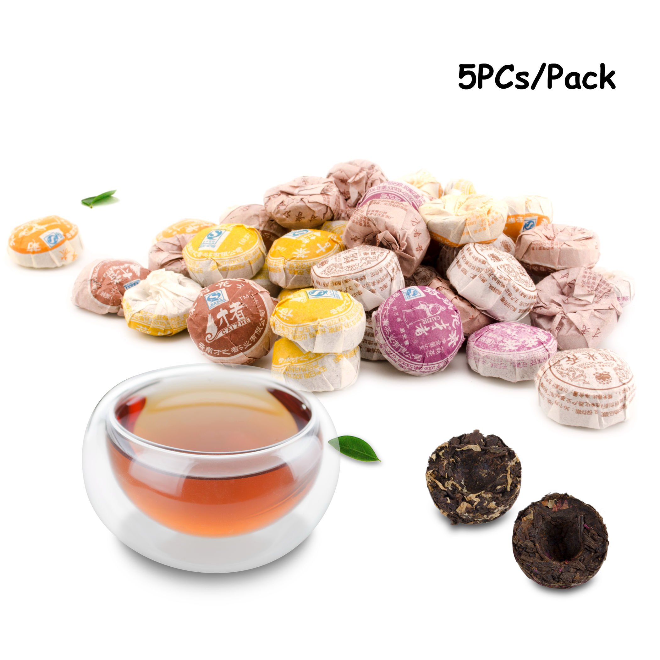 

Cooked Ripe Puerh Black Tea Shu Tuocha Puer Mini Tea Cakes - 5PCS