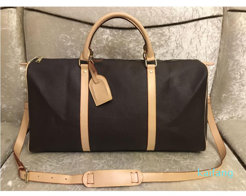 

men duffle bag women travel bags hand luggage luxury designer travel bag men pu leather handbags large cross body bag totes 55cm