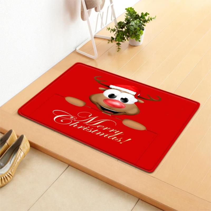 

Cushion/Decorative Pillow Christmas Style Carpet Door Mat Household Floor Rug Non-Slip Merry Home Decoration Doormat 400*600Mm