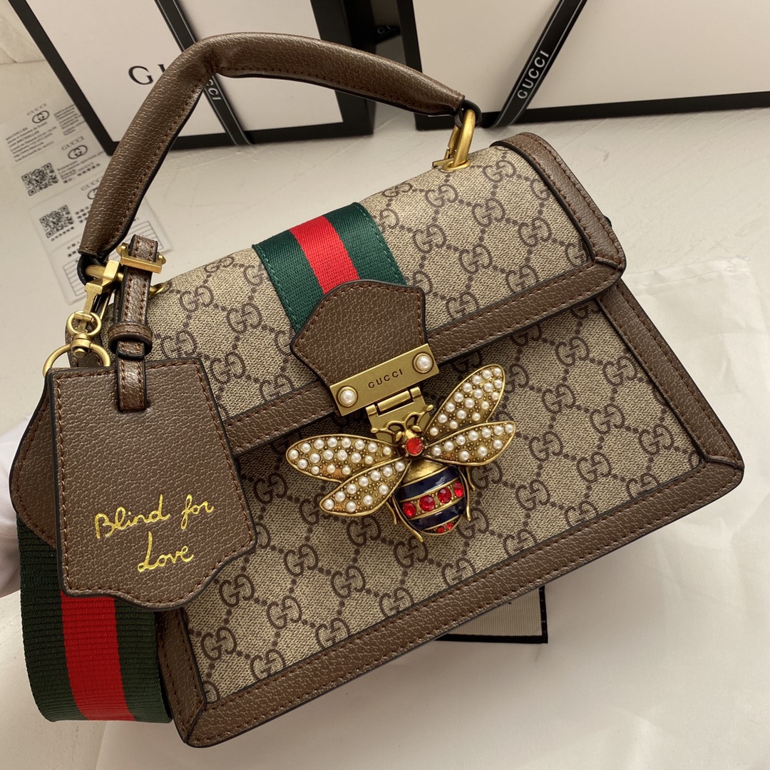 

GUCCCI Luxury designer handbag purse GG bee tote bag, Red