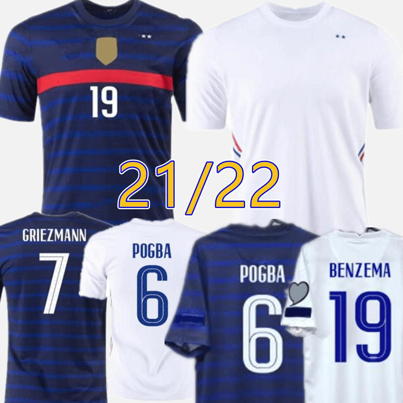 

Fans Player Version MBAPPE BENZEMA Soccer Jerseys 2021 22 GRIEZMANN POGBA COMAN HERNANDEZ BEN YEDDER VARANE KANTE GIROUD maillots de football, Fans home +patch4