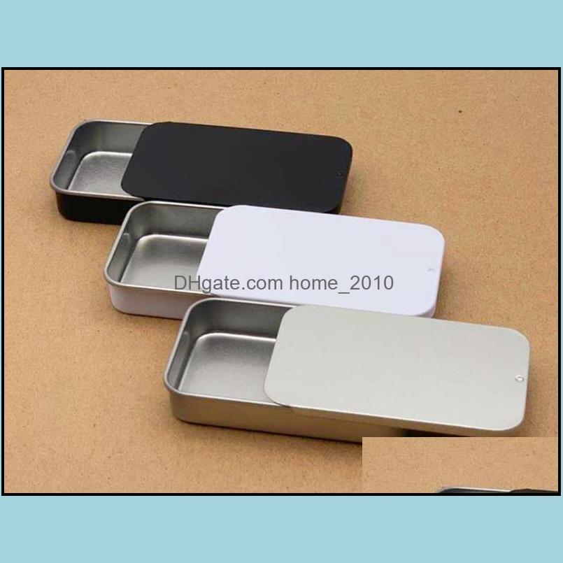 

Boxes Packing Office School Business & Industrialplain Sier Color Slide Top Tin Box,Rec Candy Usb Box Case Container Wholesale Drop Delivery