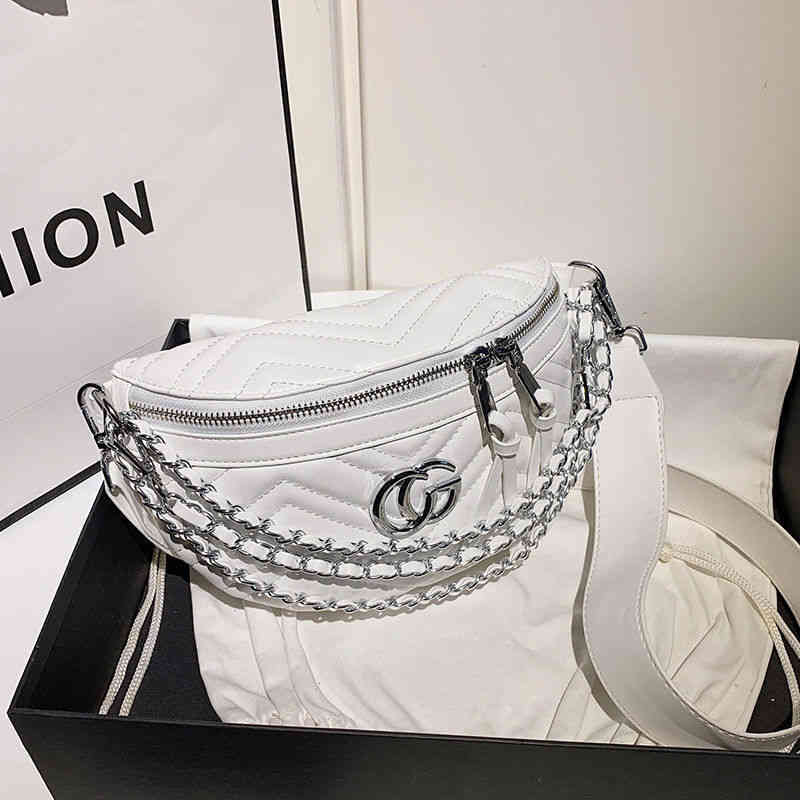 

Ins super fire small women's new version foreign style versatile One Shoulder Messenger Bag advanced chest waist bag, Cg blue