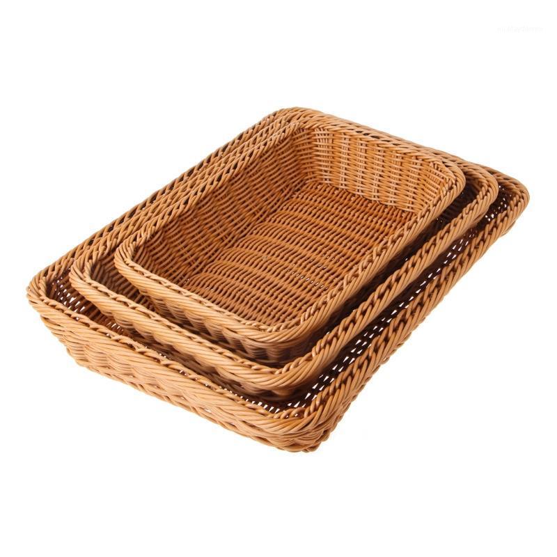 

Storage Baskets 2021 Home Square Artificial Rattan Harden Basket Organizer Food Fruit Bins