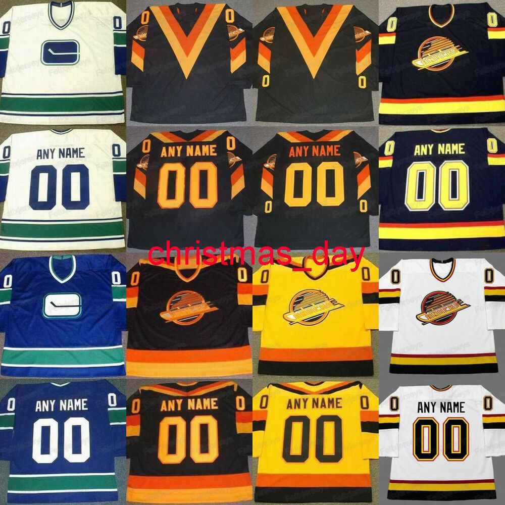

Stitch custom HOCKEY JERSEY VANCOUVER CANUCKS VINTAGE CLASSIC RETRO BRODEUR WILLIAMS Add any number name hockey jersey, Yellow