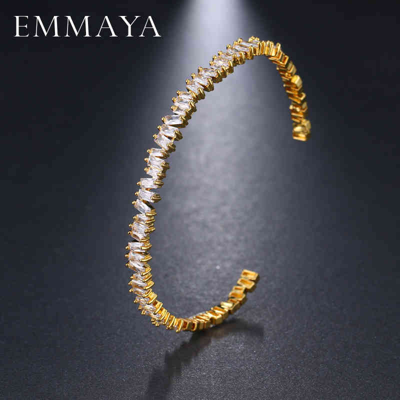 

Emmaya Gold Color with Aaa Cz Beads Cuff Bracelets & for Women Fashion Jewelry Pulseiras