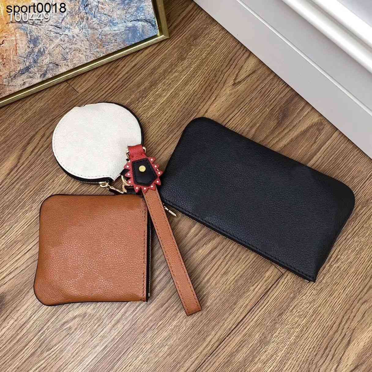 

CRAFTY TRIO POUCH 3 Empreinte Leather Pouches in Different Sizes and Color Carried by Wristlet Together or Attached to Bag Belt Separately