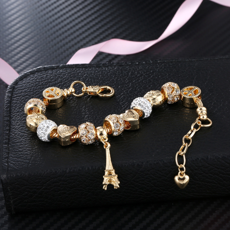 

Fashion Yellow gold Heat Bracelets 3mm Snake Chain Fit Pandora Charm Beads Bangle Bracelet For Women Jewelry with box holiday gift