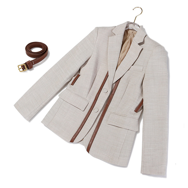 

Women's Suits & Blazers [Eam] short leather jacket with pu division, blazer long sleeve lapels, loose tide, spring fashion , 1k458 XQ8W, 1# shoe box