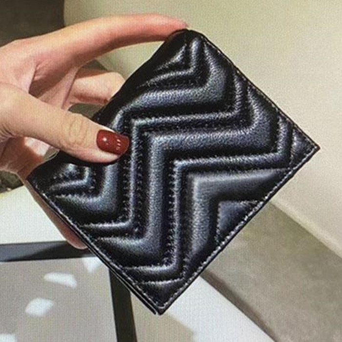 

466492 Marmont Wallet Case Top Quality Fashion Women Coin Purse Pouch Quilted Leather Mini Short Wallets Main Credit Card Holder Clutch Bags, Red;black