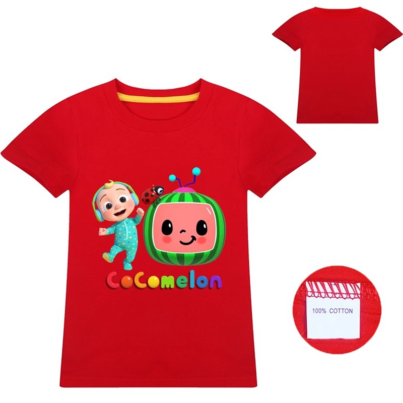 

New 8color Cute Cocomelon Tshirt Family Matching T-shirt JJ Design Cocomelon Clothes 1205 Y2, Blue