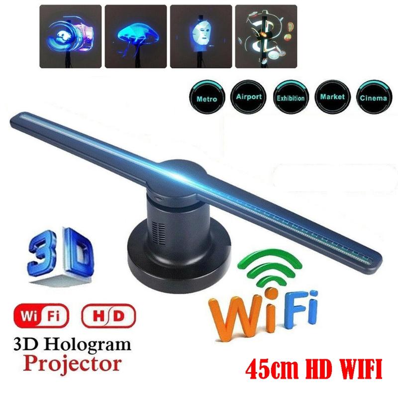 

HD WIFI 3D Holographic Advertising Machine Projector 384 LED Lamp Beads For Mobile Phone /Computer Android /IOS System APP Panel Lights