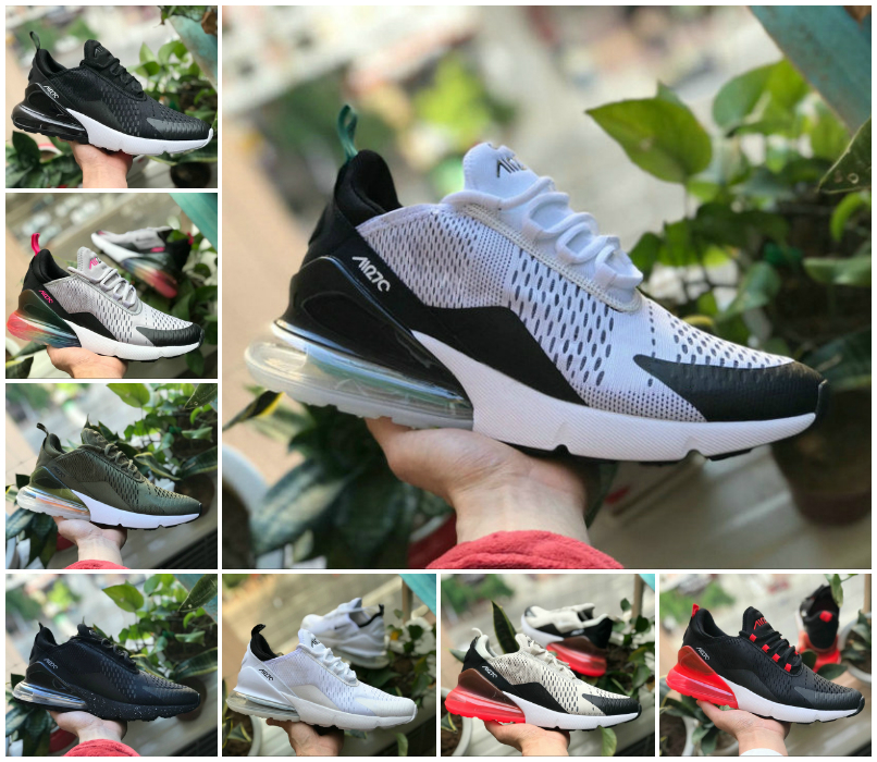 

270 Mens Womens Running Shoes 270s Triple Black White Navy Blue Photo Bule Cool Grey Barely Rose Pink Red Dusty Cactus Men Women Sports Sneakers Trainers Size 36-45, Bubble package bag