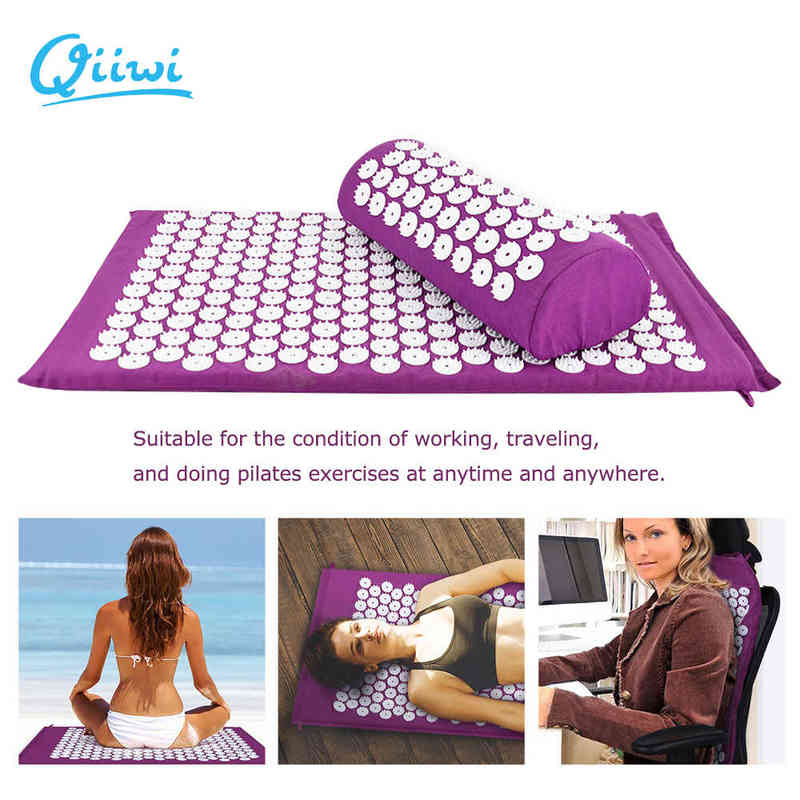 

Acupressure Mat Shakti with Pillow Yoga Set Fitness Exercise Gym Sprot Thick Massage Pad Cushion for Back 220113, Yellow