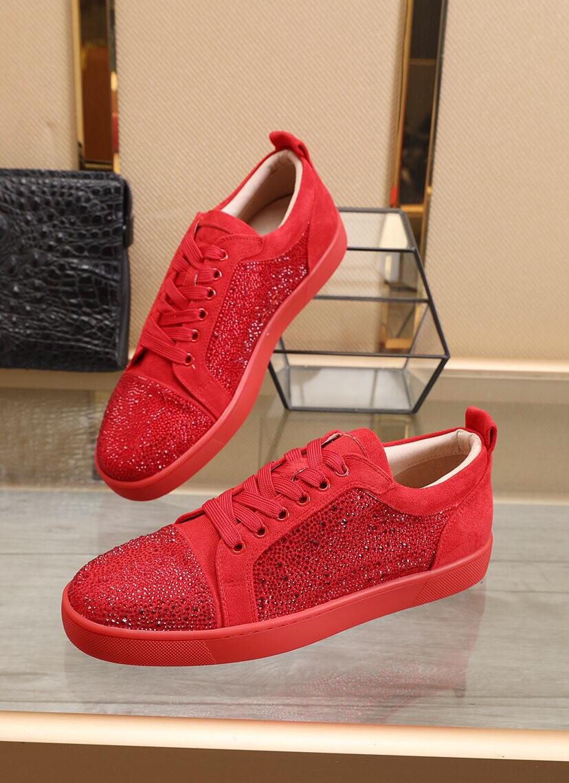

size 5-14 LOUBOUTIN CHRISTIAN New Men Women Star Studded Casual Shoes Mesh Leather Camouflage Studded niuniu3 Combo Stars Metallic 8272 T7, Black