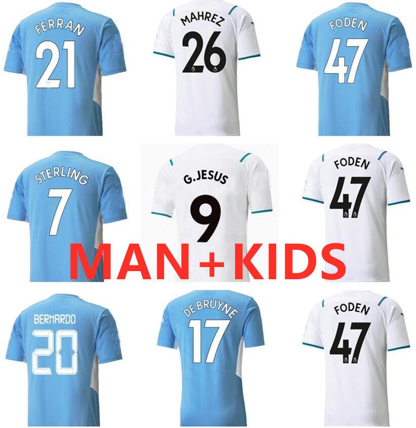 

SIZE S-4XL Manchester soccer jerseys 21 22 GREALISH G. JESUS CITY STERLING FERRAN DE BRUYNE FODEN 2021 2022 Man kids Kit football shirts uniform, Army green