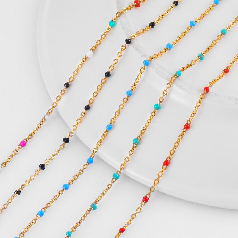

Chokers Bohemian Handmade Rainbow Beads Personality Multilayer Satellite Stainless Steel Necklace Ladies Fashion Jewelry