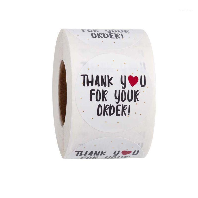 

Gift Wrap 500pcs/roll Round Thank You For Your Order Heart Sticker Handmade Seal Labels