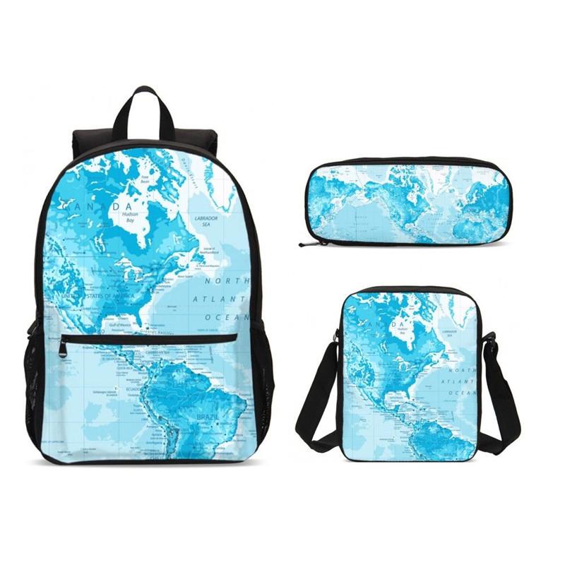 

Backpack 3Pcs/Set Portfolio School Bags For Boys Girls Fashion Cool 3D Printing Backpacks Teenager Kids Bookbag Mochila Escolar, Customized