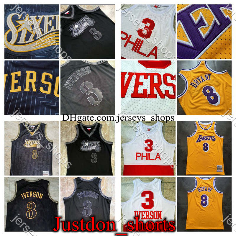 

Mens Iverson Philadelphia 76ers Jerseys Mitchell & Ness 96th 97th Hardwoods Classics Secret Embroidery Basketball Jerseys Bl, Black;red