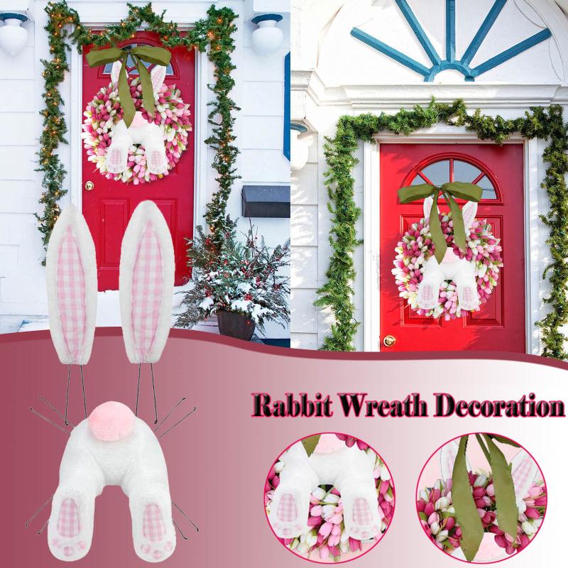 

Cartoon Shape Wreath Decoration Easter Thief BuWith Ears Ornaments Party Flower Decorative Flowers & Wreaths