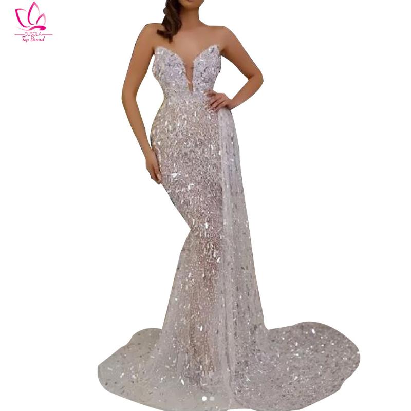 

Casual Dresses High Elastic Crystals Sexy Ladies Full Rhinestones Sequined Costume DJ Elegant Homecoming Evening Party Dress, Khaki