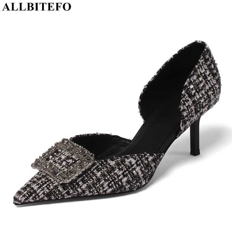 

ALLBITEFO Fashion cloth brand high heels office ladies shoes women heels shoes summer women sandals flip flops 210611, As picture