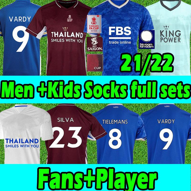 

21/22 Leicester soccer jerseys FA CUP FINAL WEMBLEY 2021 2022 CITY VARDY MADDISON TIELEMANS NDIDI camiseta de fÃºtbol men Kits+kids kits mail, Black;yellow