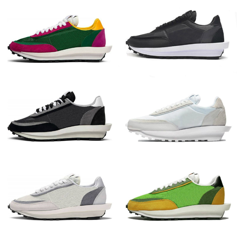 

2021 Mens Running Sports Shoes Fashion LDV Waffle Women Waffle Racer Black White Nylon Summit Multi Pine Green Trainers Varsity SNEAKERS J06