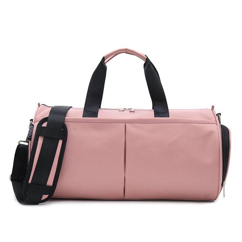 

Women Travel Bag Pink Color Shoulder Bags Weekend Handbag Sports Fitness Nylon Tote Waterproof Messenger Duffel, Black style 2