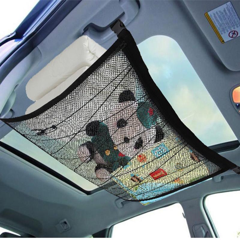 

Car Organizer Ceiling Cargo Net Army Green Black Interior Storage Pocket Mesh Bag Auto Acceesories