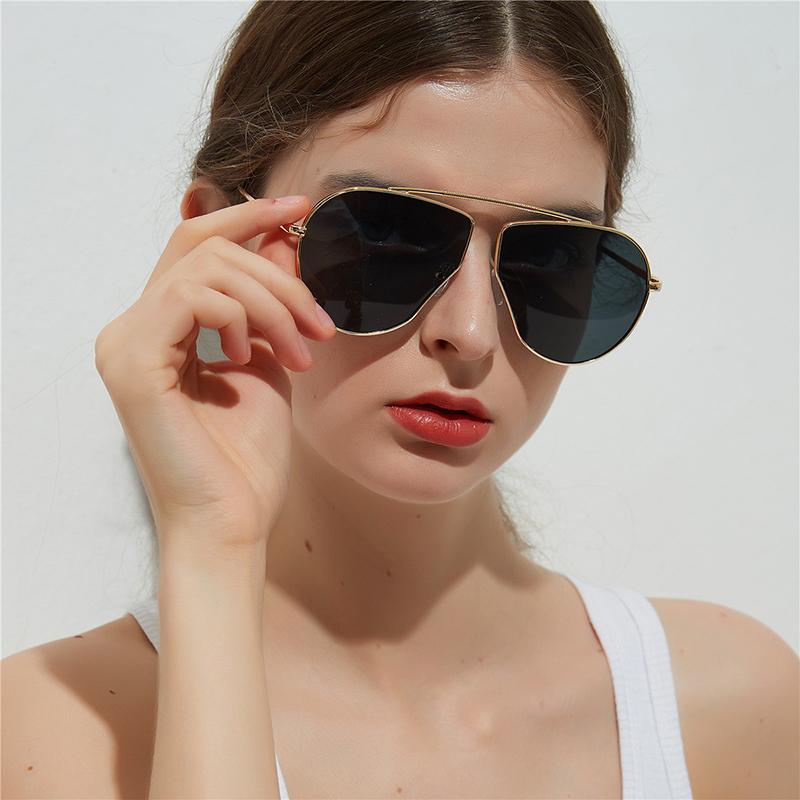 

Sunglasses 2021 Polygonal Big With Metal Frame Women Retro Toad Glasses For Men