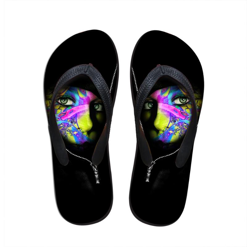 

Slippers Noisydesigns 2021 Female Flip Flop Bohemia Summer Ladies Outdoor Sandals Rubber Wear-resistant Slip-on Shoes, Black