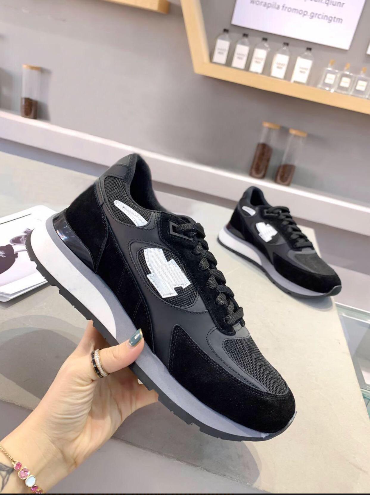 

L Top Quality real leather lace-up low-top casual Single fashion shoes for men Fashion shoes for man Run Away Sneakers 1A8MCG, Black;red