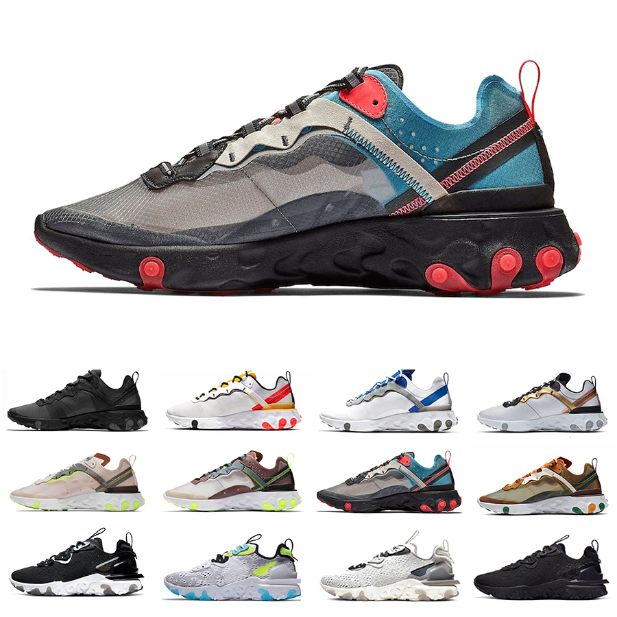 

React vision 87 55 mens running shoes sneakers Tour Blue Chill Metallic Gold Black Iridescent Schematic 87 Orange 55s trainers sports shoe jogging walking, Pay for box