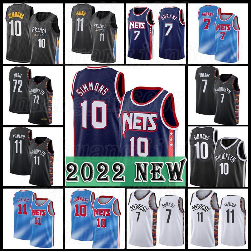 

Ben 10 Simmons Kevin 7 Durant Brooklyn''Nets''2022 Basketball Jerseys Black 11 Irving 72 Biggie Kyrie James 13 Harden Me, Black;red