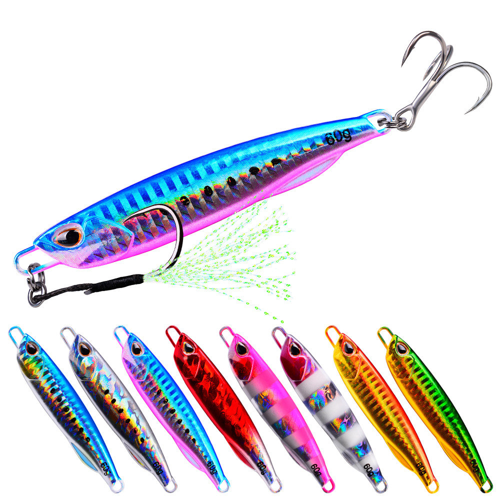 

Sinking Lead fish Laser Iron fihsing bait 8colors 7sizes Long Casting Blade Slow Swing bass metal lure
