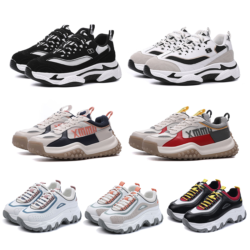 

2021 hot selling high-quality women's sports shoes designer famous brand leisure thick soled dad sneakers black round head fashion outdoor fitness running cleats, Black x9902