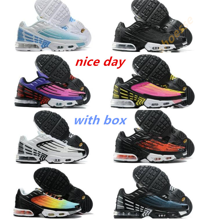 

Plus 3 III Running Shoes Chaussures Triple White Black Laser Blue Green OG USA Red Mens Womens Trainers Sneakers Sports Size 36-46
