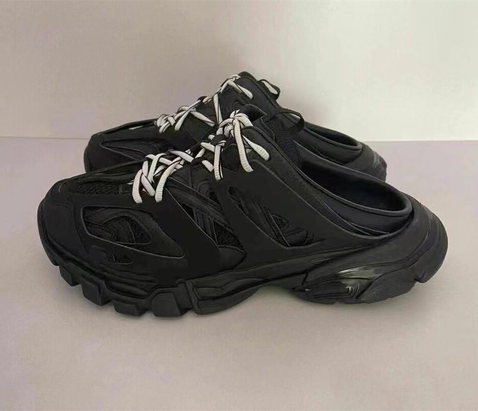 

New 17FW Paris jelly Track mule men casual shoes Triple s Half the slippers Crystal chaussures de designer Platform 36-45