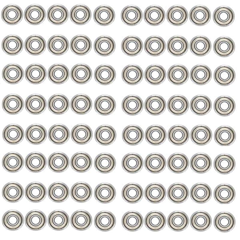 

Skateboarding 80Pcs 608ZZ Bearing 8X22X7 Mm ABEC-5 Skate Stroller Miniature 608 ZZ Ball Bearings 608Z 2Z, Silver