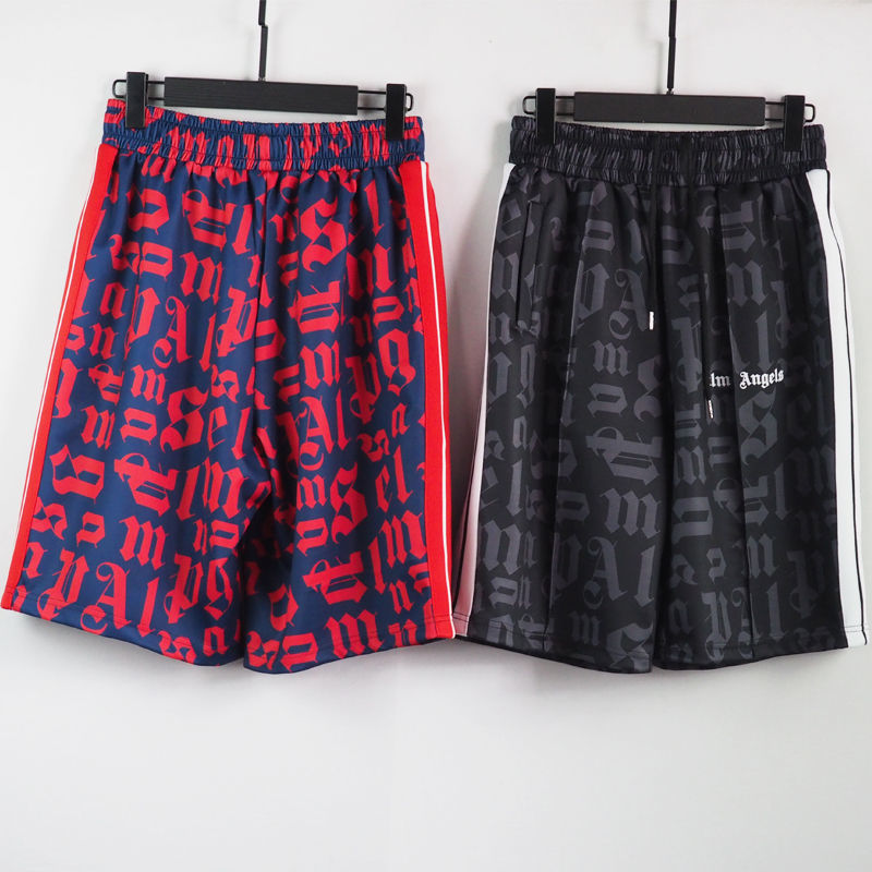 

Men and women summer shorts letters full of side stripe angels loose casual short pants worker pants palm, White;black