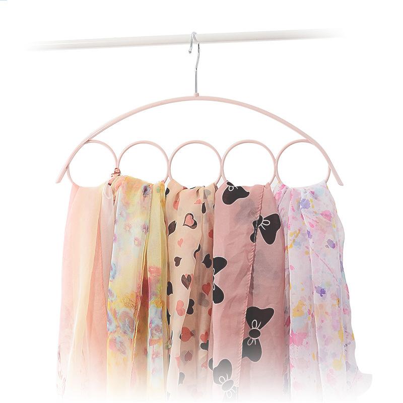 

Hangers & Racks Multifunctional Simple Nordic 5 Ring Scarf Stand Non-slip PlasticClothing Space Saver Organize Home Bedroom Accessories