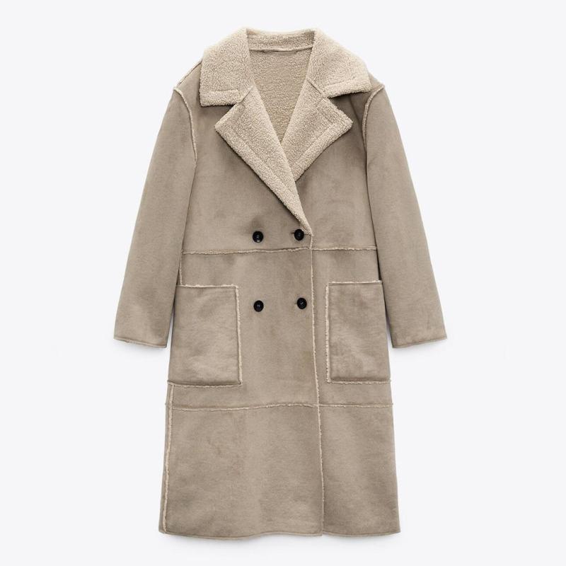 

Women's Jackets 2021women Chic Wool Coats With Belt Solid Long Sleeve Pockets Shirt Outerwear Turn Down Collar Elegant Coat, Black;brown