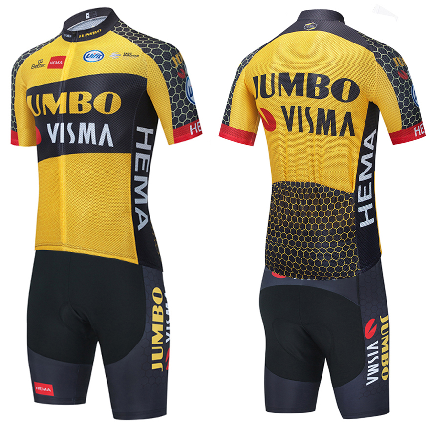 

JUMBO VISMA Cycling Jersey 20D Shorts MTB Maillot Bike Shirt Downhill Pro Mountain Bicycle Clothing Suit, Black;red