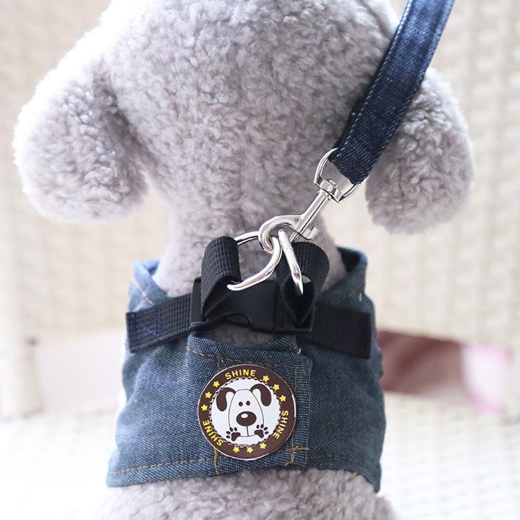 

Dog Leash Denim Chest Harness Pet Rope Supplies Collars & Leashes